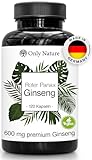 Only Nature® Ginseng 600 mg - Extra Hochdosiert (120 mg Ginsenoside) - 120...