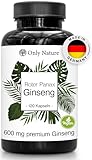 Only Nature® Ginseng 600 mg - Extra Hochdosiert (120 mg Ginsenoside) - 120...