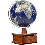 HSHTTKL 3D-Globus mit erhöhtem Relief, Weltglobus mit Holzständer und...
