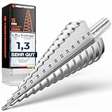 MEISTERGRIFF® Stufenbohrer [15 Stufen | Ø 4-32mm] für Metall, Edelstahl,...