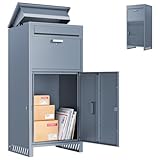 Stahl Briefkasten Paketbox für Außen, Montagefrei Paketkasten mit...
