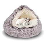 Kaffee Flauschig Hundebett Muschelform 60cm Katzenbett Warm Tierbett...