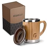 GranFore Kaffeebecher to go | 300ml Bambus Trinkbecher mit Deckel |...