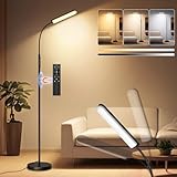 LED Stehlampe Dimmbar 18W 1650LM Schwarz,Standleuchte Wohnzimmer mit 360°...