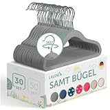 Laleni 30er Set schmale Kinderkleiderbügel mit Samtbezug - rutschfeste...