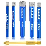 Surfou Diamantbohrer, Fliesenbohrer Set tlg. 5, 6, 8, 10, 12 mm...