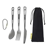 SILVERANT Titan-Besteckset, leichtes Camping-Utensilien-Set, inklusive...