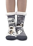 PUTUO Damen Stoppersocken dicke Haussocken mit Anti Rutsch Sohle, Damen ABS...