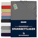 Dreamzie - Spannbettlaken 160x200cm - Baumwolle Oeko Tex Zertifiziert -...