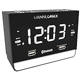 HANNLOMAX HX-131CR Radiowecker PLL FM Radio, 1,2 Zoll weißes LED-Display,...