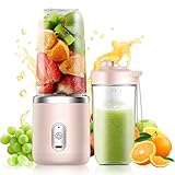 Rppiup Tragbarer Mixer, 400ML Portable Blender mit Ersatzbecher, USB...