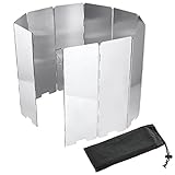 Diealles Gaskocher Windschutz Hoch 10-Lamellen aus Aluminium für Camping...