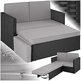 tectake® Sofa Set - 2 Sitzer Sessel mit Hocker und Schlaffunktion, kleine...