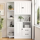 104*35*155cm Eckkleiderschränke, Wohnzimmervitrine mit 3 Schränken + 2...
