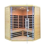 3-4 Person Corner Sauna - Low EMF Far Infrared Saunas Canadian Hemlock Wood...