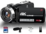 PITIKI Videokamera 4K Camcorder, 44MP Vlog Kamera für YouTube mit 2 2...