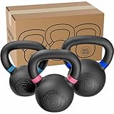HQ Germany® Powdercoat Kettlebell | Vollguss | 2-32kg | Starter-Sets |...