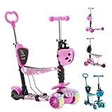 Arebos Cityroller Tretroller Pink Scooter höhenverstellbarer Lenker und...