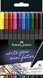 Faber-Castell 151610 Box mit 10 Grip Finelinern, 0,4mm Fineliner Stifte mit...