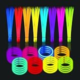 RMIVEGLIA Knicklichter Party Set – 100 Stück Glow Sticks Leuchtstäbe...