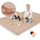 BabybeFun Krabbelmatte Baby - kuschelig weich - 3cm Dicke Spielmatte -...