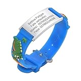 Notfallarmband SOS Armband Kinder Telefonnummer - Blau Silikon Anti...