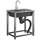 haiyusm Gewerbliche Küchenspüle Freestanding Stainless Steel Sink Outdoor...