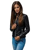 OZONEE Damen Lederjacke Kunstlederjacke Kunstleder Farbvarianten Jacke...