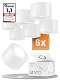 MATO 6x LED Aufbauspot Weiß - Extra Flach & Schwenkbar - Ø80x50mm -...