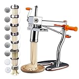 SXSJMY Nudelmaschine mit 8 Stahl-Formen | Ideal für Maccheroni, Fettuccine...