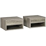 HOMCOM Schwebender Nachttisch 2er Set Wandmontierter Nachttisch mit...