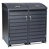 Zelsius Mülltonnenbox 2er Mülltonne mit abgerundetem Deckel | 120-240...