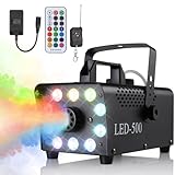 Nebelmaschine Mini, 500W Nebelmaschine, Smoke Machine mit RGB Effekt, 13...