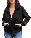 Ebifin Zip Sweatshirt Damen Ohne Kapuze Sweatjacke übergangsjacke Herbst...