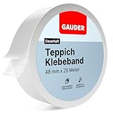 GAUDER Teppichklebeband (25 m) | Klebeband für Bodenbeläge, Treppenstufen...