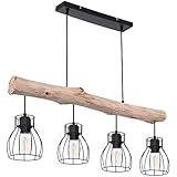 GLOBO Design Decken Hänge Leuchte Holz Balken Pendel Spot Ess Zimmer Retro...