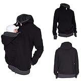 HEGZA 2 in 1 Winter Känguru-Hoodie Langarm-Sweatshirt Freizeitpullover...