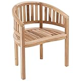 Nexos Trading DIVERO Bananenstuhl Gartenstuhl geschwungen Teak Holz...