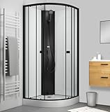 Marwell Dusche Komplettdusche Prime Style - Duschkabine Schwarz/Weiß...