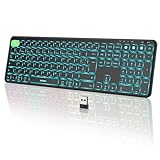 seenda Kabellose Tastatur beleuchtet, Multi-Gerät USB & Bluetooth Tastatur...