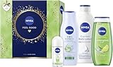 NIVEA Feel Good Geschenkset, Pflegeset mit feuchtigkeitsspendenden...