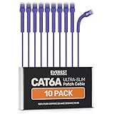 Everest Media Solutions Cat6A Patchkabel, ultradünn, 30 cm, Violett, 10...