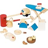 Goki 51939 - Accessoires Küche, 19-teilig, Puppenhausmöbel, aus Holz,...