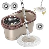 spinss Mop und Eimer-Set, automatischer Schleudermopp - Nass- und...