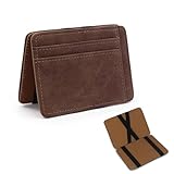 MultiValue Magic Wallet, Leder Mini Geldbeutel mit Münzfach Flache...