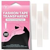 BLOOMORA Fashion Tape doppelseitig transparent – 100 Streifen (7,6 x 1,3...