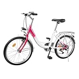Jolre 20 Zoll Kinderfahrrad, 6-Gang-Mädchenfahrrad, rosa Teenagerfahrrad,...