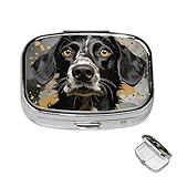 Pillendose, klein, Medizin-Organizer mit 2 Fächern, gepunktet und Hunde,...