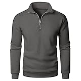 CSHE Pullover Herren Half Zip Sweatshirt Ohne Kapuze Oversize Sport Sweater...