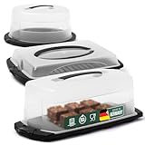 Novaliv Kuchen-Transportbox 3er Set Rund, Eckig und Rechteckig...